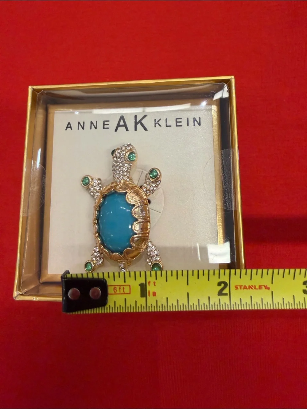 Anne Klein Gold Tone Turtle Brooch New